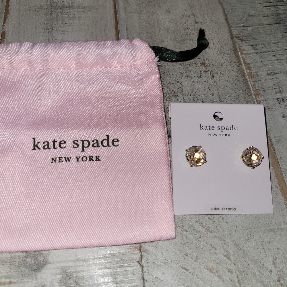 NEW clear Kate Spade 'Shine On', Cubic Zirconia studs